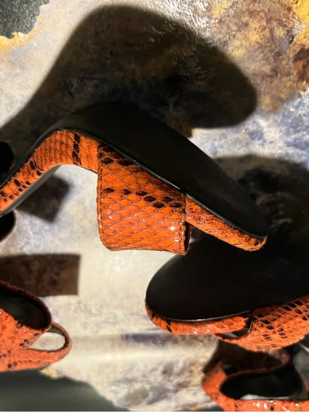 Steve Madden Orange Snake-Texture Reptile Habitat Accent